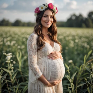 Beautiful Photography, look to the camera, a pregnant woman in a...