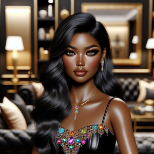 A glamorous  light skin Hawaiian African American woman with hon...