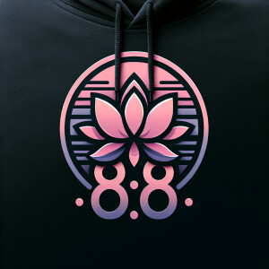Логотип для худи  лотус и цифры 08