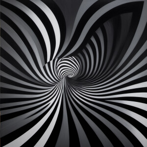 Picture a captivating display of bold lines and shapes intertwin...
