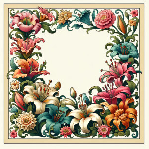 Clipart of a border, a border, a square border of flowers of all...