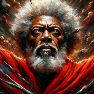 A powerful and dynamic figure emerges in the chaos: Black Christ...