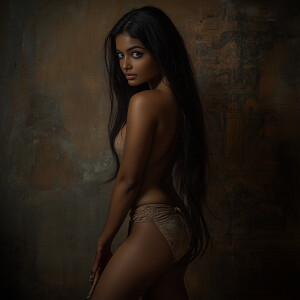 Create an image of a 25-year-old Indian Instagram model with pro...