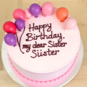 Sure! Here's a description of a birthday cake designed for your...