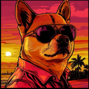 MEME DOGE in GTA art style — pepe — in the style of a Grand Thef...