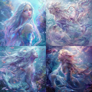 Mermaid beauty in pastel colours