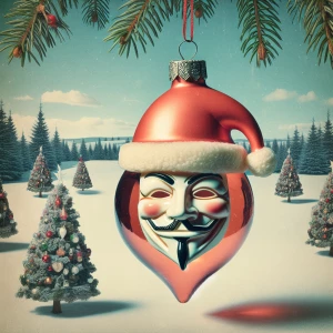 A photo of a 1950s kitschy blown glass Christmas ornament of a...