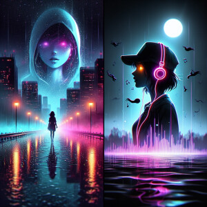 "Envision a mysterious and cool profile picture that perfectly e...
