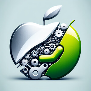 Create a realistic logo Friendship between Apple iPhone and Andr...