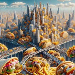 Generate an 8K UHD hyper-realistic 3D rendering of a surrealist...