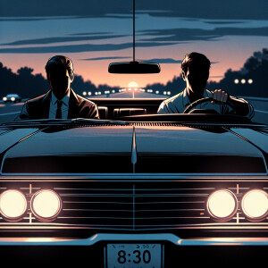 and they left in the car at 8:30, driving to the house of one of...