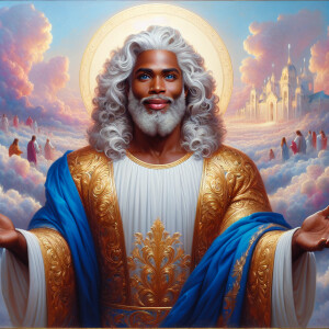 An oil painting of a very handsome, light-skinned African-Americ...