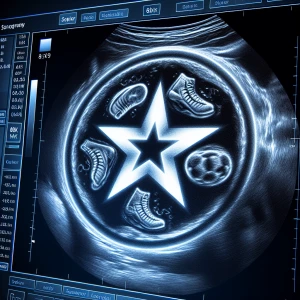 Create an ultra-detailed, ultra-realistic 8K resolution sonogram...