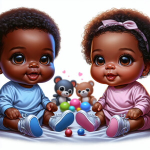 Airbrush oil painting of a realistic Chibi style African America...