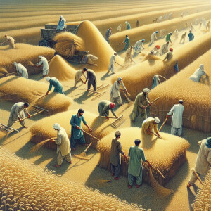 Explain the traditional method of wheat harvesting in Pakistan w...