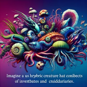 vibrant, strange, invertebrate x cnidarian hybrid creature