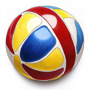 Create a swirling vibrant colorful beach ball with bold sections...