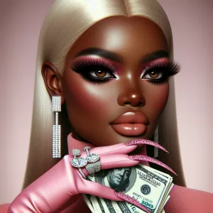 A breathtaking hyper-realistic digital artwork of A glamorous Af...