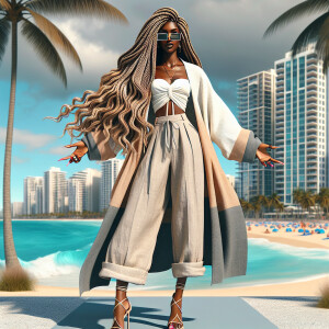 3-D image of a beautiful African-American woman HER SKIN IS A LI...