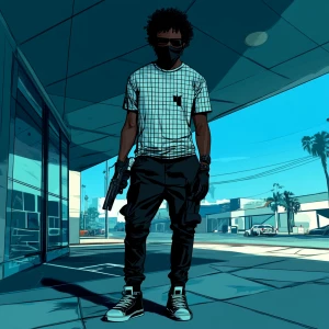 A young African man with short, curly black hair, wearing a blac...