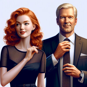 Photorealistic image, ginger haired, pale skin, beautiful  femal...