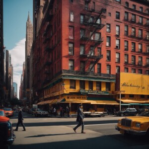 Hullk caminando en la ciudad de Nueva York