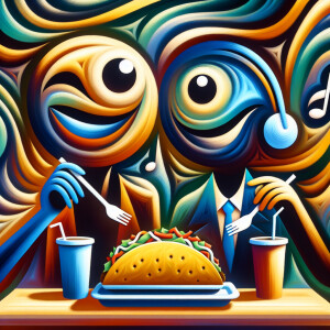 John Lennon and Yoko Ono are savoring delicious tacos at Taco Be...