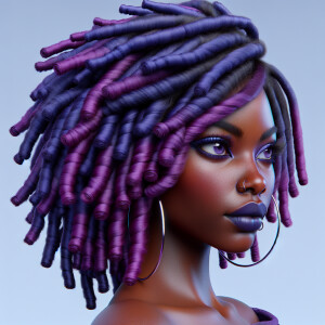 create a  ultra high resolution 3D beautiful African American fe...