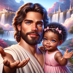 Create a 3D realistic artwork featuring the phrase 'Jesus Saves'...