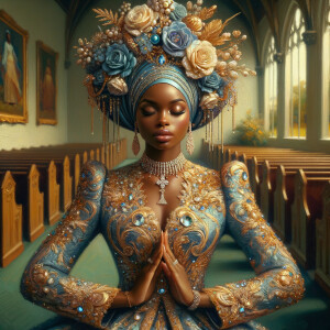 Create an illustration that embodies spirituality and a deep con...
