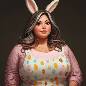 Generate a realistic image of a tall, plus-sized woman with shou...