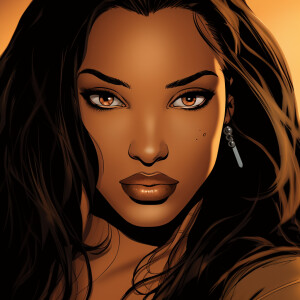 A full bodied cartoon Illustrated light copper  complexion versi...