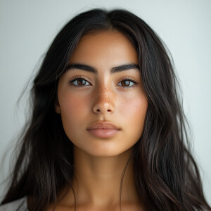 Create an image of a 21-year-old Mexican woman from Nevada with...