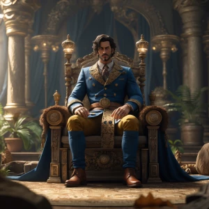 The prince was sitting in theobigbulgwashowingo and the king was...