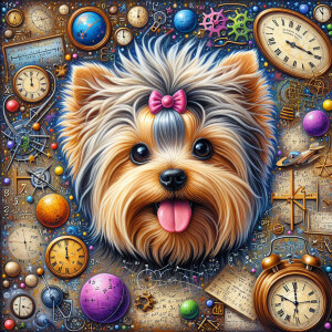 Create an adorable acrylic and oil painting of a whimsical, cute...