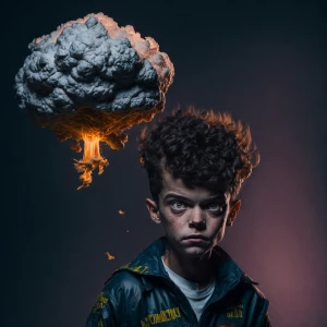 **Adam Bomb** - A Garbage Pail Kid with a mushroom cloud explosi...