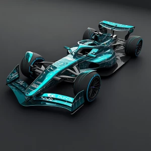 Create a modern, streamlined Formula One race car design emphasi...