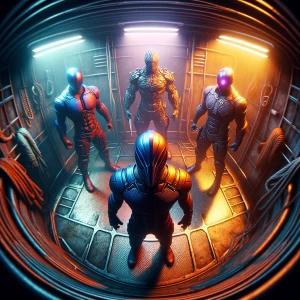 Ultra-realistic 3D 9:16 vertical format fisheye selfie of shredd...