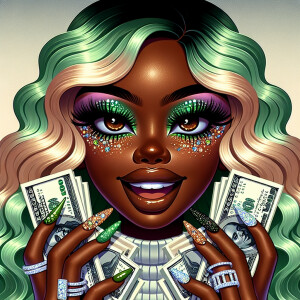 Design a high-resolution cartoon illustration featuring an Afric...