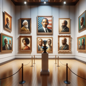 Design a close-up, detailed 3D view inside an African-American m...