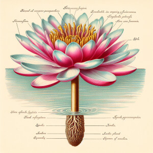 an image illustration of the form and function of a water Lilly...