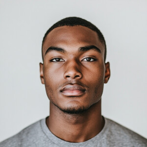 A 22-year-old African American man from Georgia with a clean-sha...