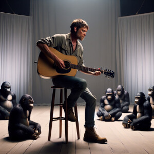 Clint Eastwood playing "Clint Eastwood" by The Gorillaz with som...