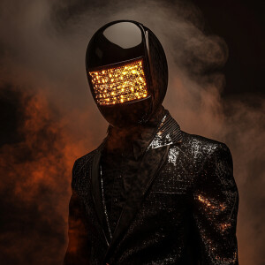 a person in a costume wearing an unusual clothing, in the style...