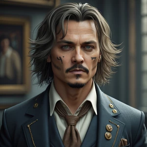 Generate realistic photo1 for Johnny Depp assistant. Character g...