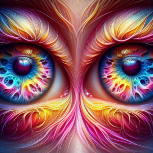 Here's a prompt that focuses on the colors of her eyes:
"Create...