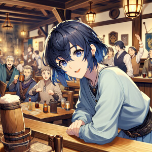Wendy Marvell from “Fairy Tail” as a young adult, hot, dark blue...