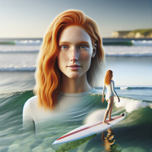 High resolution, photorealistic image. Light ginger haired femal...