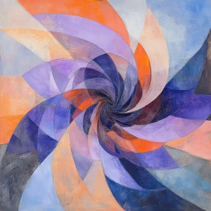 a lavender flower depicted in mathematical abstraction, in a liv...