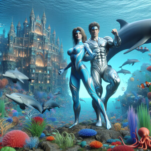 Create a 3D-rendered, 8K UHD, photorealistic image of a muscular...